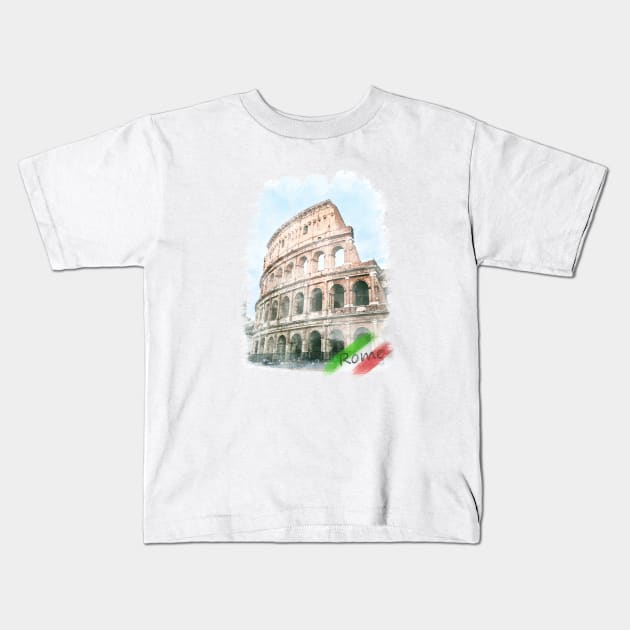 Roman amphitheatre Kids T-Shirt by TeEmporium